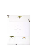 Rosa & Blue cotbed fitted sheet safari print white, UK version