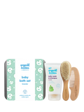 Green People Organic Babies baby bath set with lavender wash and comb (British brand)