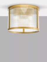 John Lewis Där Bianka 3 Bulb Ribbed Glass Flush Ceiling Light, Matt Black, H25 x W35 x D35cm- Buy online at McGrocer