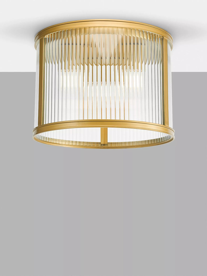 Där Bianka flush ceiling light matt black ribbed glass - British product