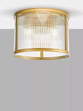 Där Bianka flush ceiling light matt black ribbed glass - British product