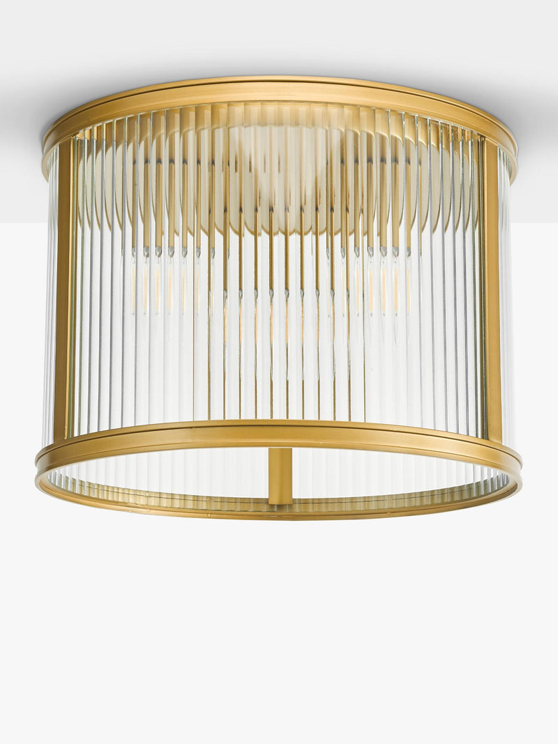 Där Bianka flush ceiling light matt black ribbed glass - British product