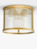 Där Bianka flush ceiling light matt black ribbed glass - British product