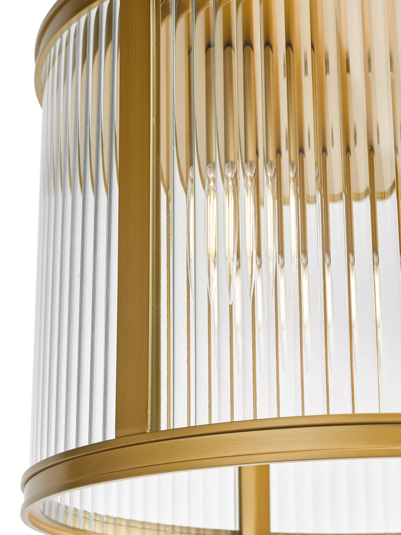 Där Bianka flush ceiling light matt black ribbed glass - British product
