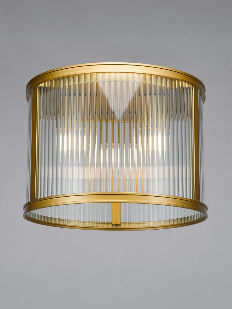 Där Bianka flush ceiling light matt black ribbed glass - British product