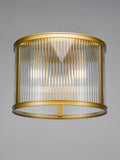 Där Bianka flush ceiling light matt black ribbed glass - British product