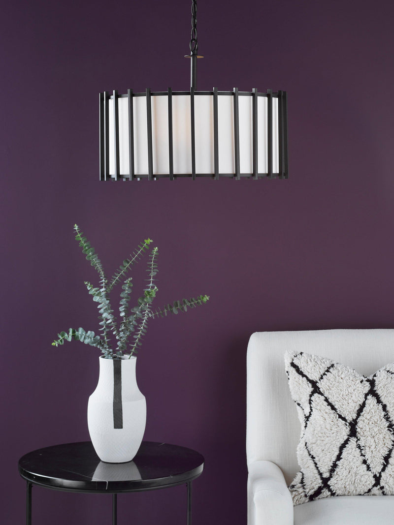 Där Cagliari pendant ceiling light black 4 bulb (British brand)