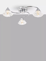 John Lewis Där Dilys 3 Arm Semi Flush Ceiling Light, Polished Chrome- Buy online at McGrocer