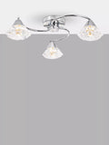 Där Dilys semi flush ceiling light polished chrome crystal shades, UK version