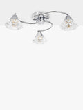 Där Dilys semi flush ceiling light polished chrome crystal shades, UK version