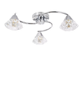 Där Dilys semi flush ceiling light polished chrome crystal shades, UK version