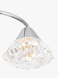 Där Dilys semi flush ceiling light polished chrome crystal shades, UK version