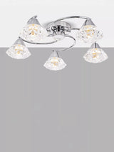 John Lewis Där Dilys 5 Arm Semi Flush Ceiling Light, Polished Chrome- Buy online at McGrocer
