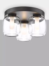 John Lewis Där Edaline 3 Bulb Semi Flush Bathroom Ceiling Light, Black- Buy online at McGrocer