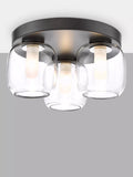 Där Edaline black bathroom ceiling light with opal shades (British brand)