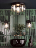 Där Edaline black bathroom ceiling light with opal shades (British brand)