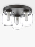 Där Edaline black bathroom ceiling light with opal shades (British brand)