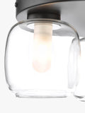 Där Edaline black bathroom ceiling light with opal shades (British brand)