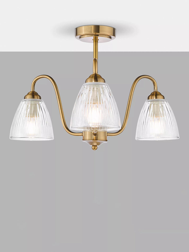 Där Glynis 3 arm semi flush ceiling light - British product