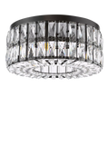 Där Relena flush ceiling light black with crystal accents, UK version