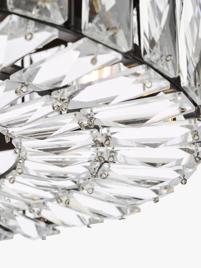 Där Relena flush ceiling light black with crystal accents, UK version