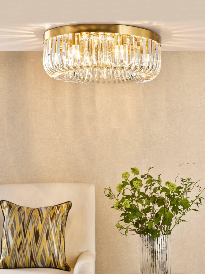 Där Sigourney Crystal Flush Ceiling Light - British product