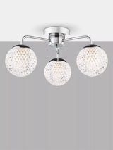 John Lewis Där Teva 3 Arm Semi Flush Bathroom Ceiling Light, Polished Chrome- Buy online at McGrocer