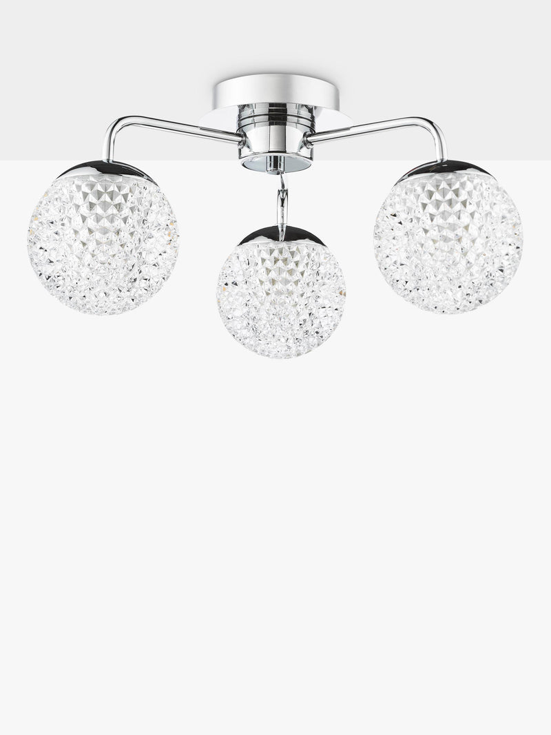 Där Teva bathroom ceiling light in polished chrome, imported from the UK