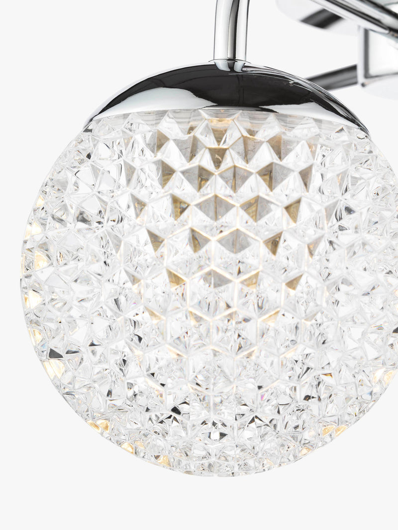 Där Teva bathroom ceiling light in polished chrome, imported from the UK