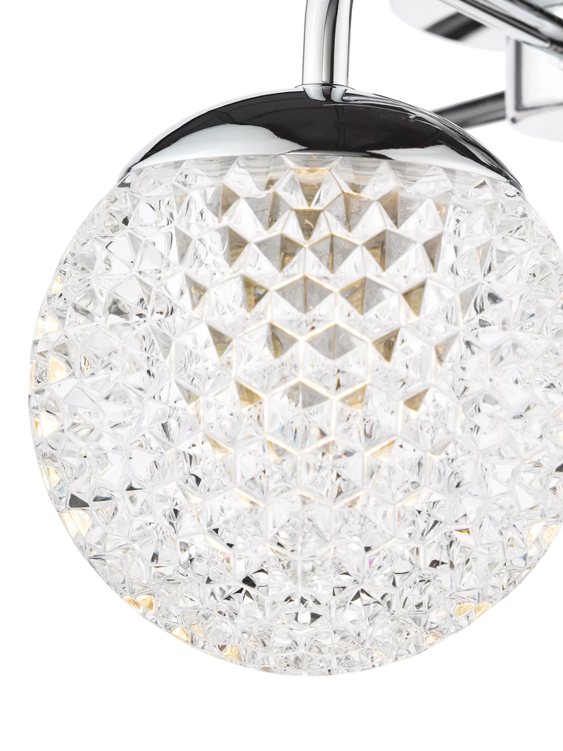 Där Teva bathroom ceiling light in polished chrome, imported from the UK
