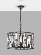 John Lewis Där Zoelle 5 Bulb Crystal Pendant Ceiling Light, Black- Buy online at McGrocer