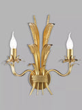 Där Phaedra leaf wall light in gold finish for living room, UK version