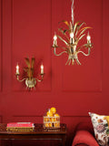 Där Phaedra leaf wall light in gold finish for living room, UK version