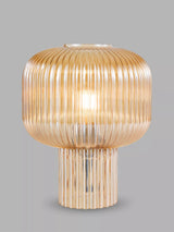 John Lewis Där Demarius Ribbed Glass Table Lamp, Amber- Buy online at McGrocer