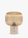 Där Demarius ribbed glass table lamp amber medium, imported from the UK