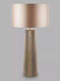 Där Myla ceramic table lamp with ribbed base and drum shade - British product