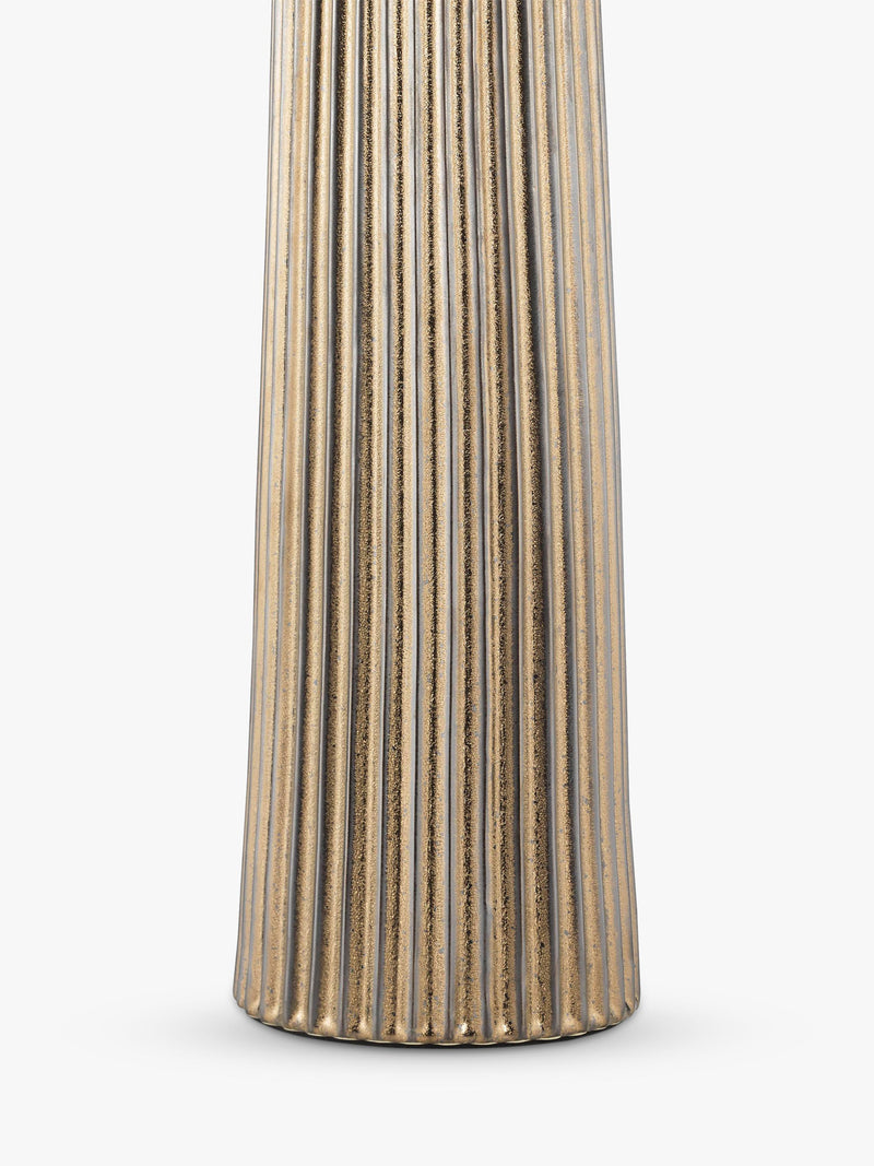 Där Myla ceramic table lamp with ribbed base and drum shade - British product