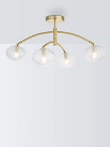 John Lewis John Lewis Bowe 4 Arm Semi Flush Ceiling Light, Brushed Brass- Buy online at McGrocer