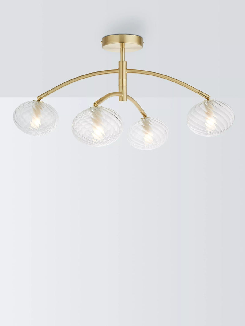 John Lewis Bowe 4 arm semi flush light brushed brass, UK version