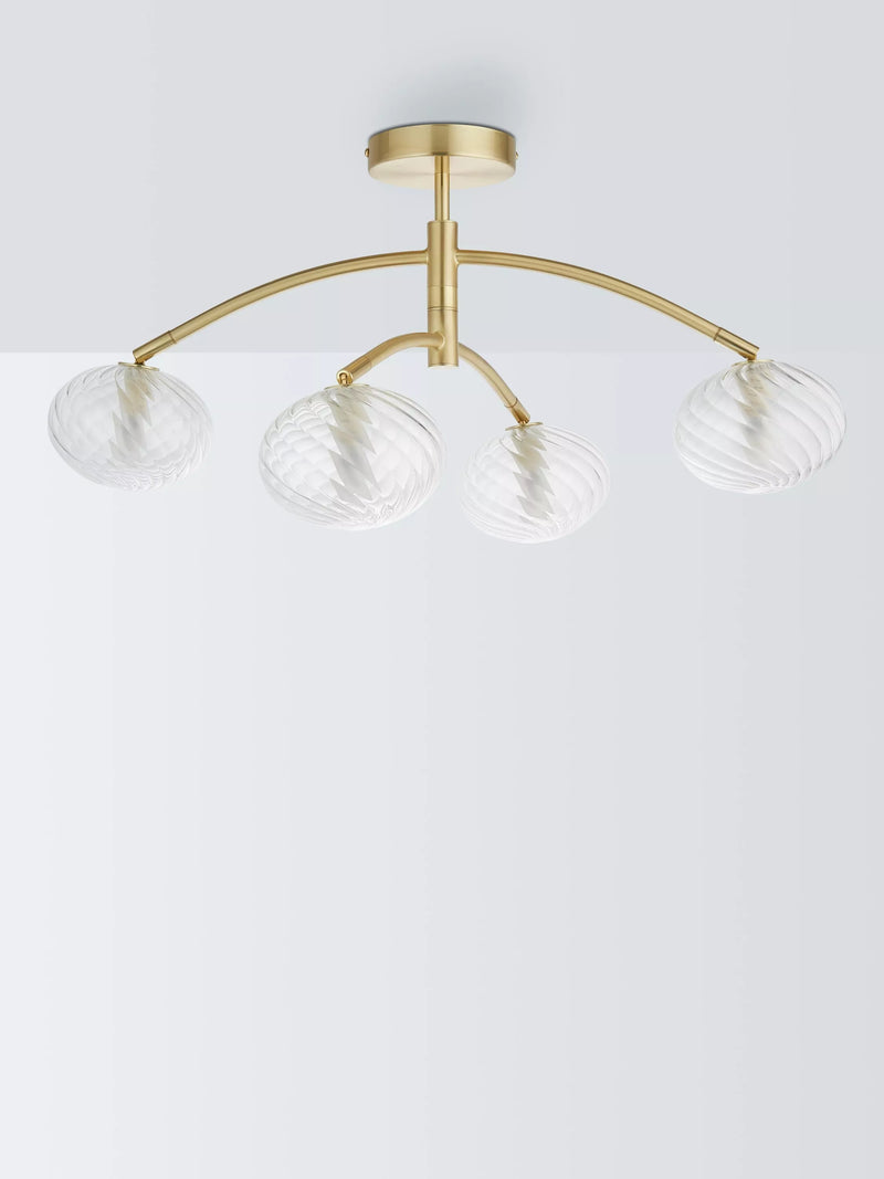 John Lewis Bowe 4 arm semi flush light brushed brass, UK version