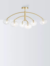 John Lewis John Lewis Bowe 6 Arm Semi Flush Ceiling Light, Brushed Brass- Buy online at McGrocer