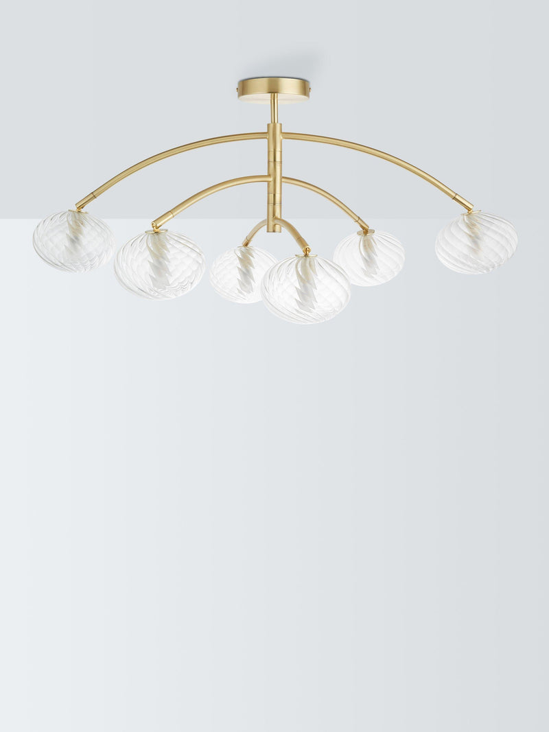 John Lewis semi flush ceiling light brushed brass 6 arm, UK version