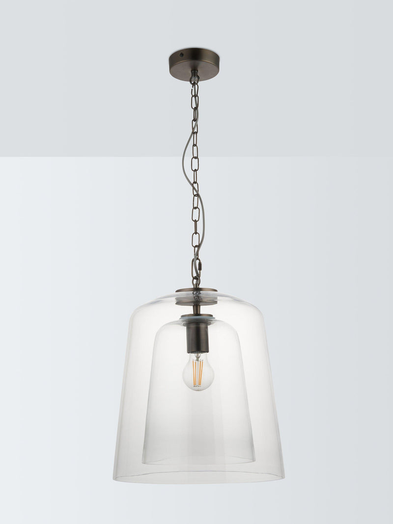 John Lewis Chime clear dual glass pendant light - British product