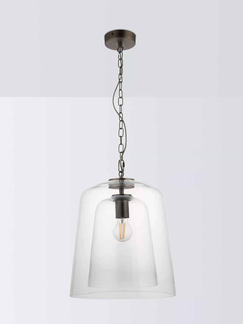 John Lewis Chime clear dual glass pendant light - British product