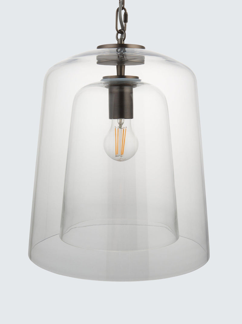 John Lewis Chime clear dual glass pendant light - British product
