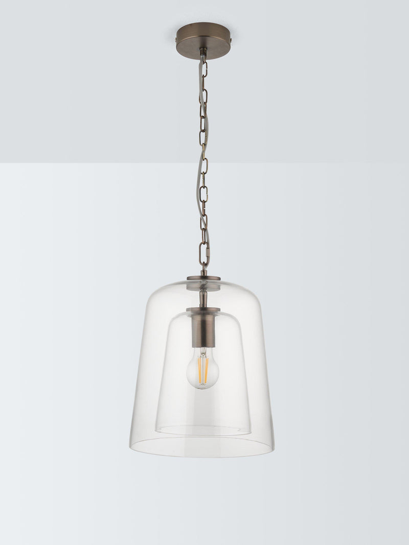 John Lewis Chime dual glass pendant ceiling light clear (British brand)