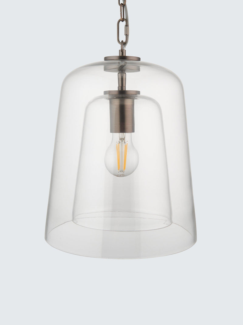 John Lewis Chime dual glass pendant ceiling light clear (British brand)