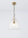John Lewis Farmhouse Bubble Glass Pendant Ceiling Light Antique Brass Effect