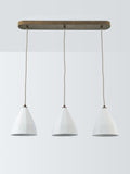 John Lewis Mannez white porcelain ceiling light with brass trim (British brand)