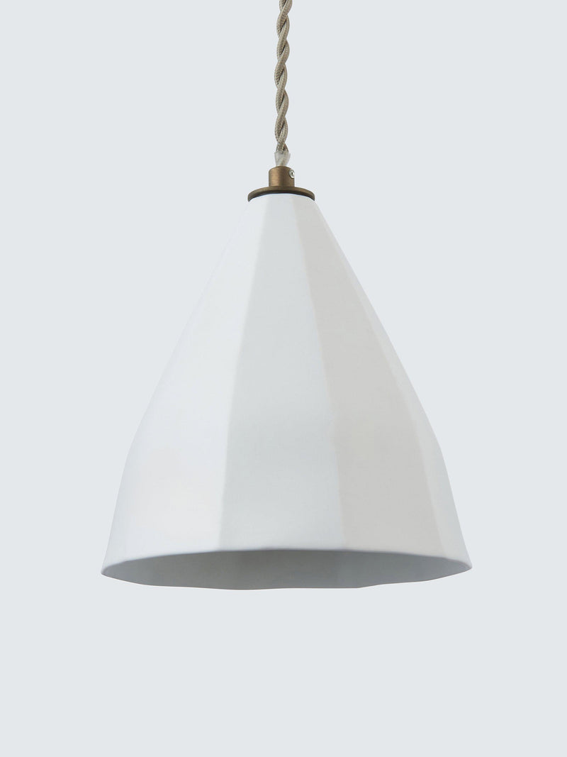 John Lewis Mannez white porcelain ceiling light with brass trim (British brand)